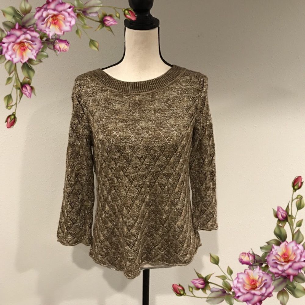 Open knit see Through sweater‎